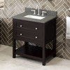 30" Espresso Astoria Vanity, Boulder Cultured Marble Vanity Top, Undermount Rectangle Bowl