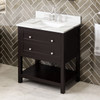 30" Espresso Astoria Vanity, Calacatta Vienna Quartz Vanity Top, Undermount Rectangle Bowl