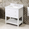 30" White Astoria Vanity, White Carrara Marble Vanity Top, Undermount Rectangle Bowl