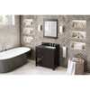 36" Espresso Astoria Vanity, Right Offset, Black Granite Vanity Top, Undermount Rectangle Bowl