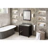 36" Espresso Astoria Vanity, Right Offset, Boulder Cultured Marble Vanity Top, Undermount Rectangle Bowl