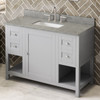 48" Grey Astoria Vanity, Steel Grey Cultured Marble Vanity Top, Undermount Rectangle Bowl