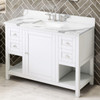 48" White Astoria Vanity, Calacatta Vienna Quartz Vanity Top, Undermount Rectangle Bowl