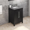 24" Black Cade Vanity, Boulder Cultured Marble Vanity Top, Undermount Rectangle Bowl