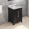 24" Black Cade Vanity, Calacatta Vienna Quartz Vanity Top, Undermount Rectangle Bowl