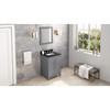 24" Grey Cade Vanity, Black Granite Vanity Top, Undermount Rectangle Bowl