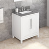 30" White Cade Vanity, Boulder Cultured Marble Vanity Top, Undermount Rectangle Bowl