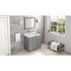 36" Grey Cade Vanity, Left Offset, Calacatta Vienna Quartz Vanity Top, Undermount Rectangle Bowl