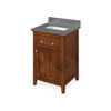 24" Chocolate Chatham Vanity, Boulder Cultured Marble Vanity Top, Undermount Rectangle Bowl