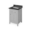 24" Grey Chatham Vanity, Black Granite Vanity Top, Undermount Rectangle Bowl