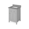 24" Grey Chatham Vanity, Steel Grey Cultured Marble Vanity Top, Undermount Rectangle Bowl