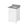 24" White Chatham Vanity, Steel Grey Cultured Marble Vanity Top, Undermount Rectangle Bowl