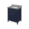 30" Hale Blue Chatham Vanity, Steel Grey Cultured Marble Vanity Top, Undermount Rectangle Bowl