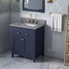30" Hale Blue Chatham Vanity, Steel Grey Cultured Marble Vanity Top, Undermount Rectangle Bowl