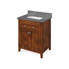 30" Chocolate Chatham Vanity, Boulder Cultured Marble Vanity Top, Undermount Rectangle Bowl