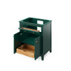 30" Forest Green Chatham Vanity, Boulder Cultured Marble Vanity Top, Undermount Rectangle Bowl