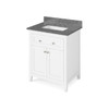 30" White Chatham Vanity, Boulder Cultured Marble Vanity Top, Undermount Rectangle Bowl