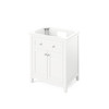 30" White Chatham Vanity, White Carrara Marble Vanity Top, Undermount Rectangle Bowl