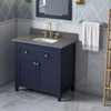 36" Hale Blue Chatham Vanity, Boulder Cultured Marble Vanity Top, Undermount Rectangle Bowl