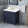 36" Hale Blue Chatham Vanity, Calacatta Vienna Quartz Vanity Top, Undermount Rectangle Bowl