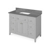 48" Grey Chatham Vanity, Boulder Cultured Marble Vanity Top, Undermount Rectangle Bowl