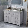 48" Grey Chatham Vanity, Steel Grey Cultured Marble Vanity Top, Undermount Rectangle Bowl