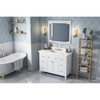 48" White Chatham Vanity, Calacatta Vienna Quartz Vanity Top, Undermount Rectangle Bowl