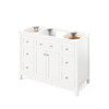48" White Chatham Vanity, Calacatta Vienna Quartz Vanity Top, Undermount Rectangle Bowl