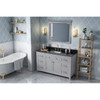 60" Grey Chatham Vanity, Black Granite Vanity Top, Undermount Rectangle Bowl