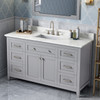 60" Grey Chatham Vanity, Calacatta Vienna Quartz Vanity Top, Undermount Rectangle Bowl