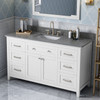 60" White Chatham Vanity, Boulder Cultured Marble Vanity Top, Undermount Rectangle Bowl