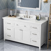 60" White Chatham Vanity, Calacatta Vienna Quartz Vanity Top, Undermount Rectangle Bowl