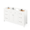 60" White Chatham Vanity, Calacatta Vienna Quartz Vanity Top, Undermount Rectangle Bowl