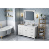 60" White Chatham Vanity, White Carrara Marble Vanity Top, Undermount Rectangle Bowl