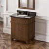 30" Walnut Compton Vanity, Compton-only Black Granite Vanity Top, Undermount Oval Bowl