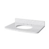 30" White Compton Vanity, Compton-only White Carrara Marble Vanity Top, Undermount Oval Bowl