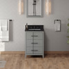 24" Grey Katara Vanity, Black Granite Vanity Top, Undermount Rectangle Bowl