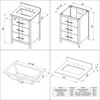 24" White Katara Vanity, White Carrara Marble Vanity Top, Undermount Rectangle Bowl