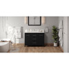 48" Black Katara Vanity, Calacatta Vienna Quartz Vanity Top, Undermount Rectangle Bowl