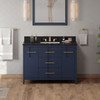 48" Hale Blue Katara Vanity, Black Granite Vanity Top, Undermount Rectangle Bowl