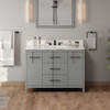 48" Grey Katara Vanity, Calacatta Vienna Quartz Vanity Top, Undermount Rectangle Bowl