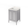 24" Grey Percival Vanity, Calacatta Vienna Quartz Vanity Top, Undermount Rectangle Bowl