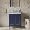 30" Hale Blue Percival Vanity, White Carrara Marble Vanity Top, Undermount Rectangle Bowl