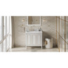 36" White Percival Vanity, Left Offset, White Carrara Marble Vanity Top, Undermount Rectangle Bowl