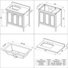 36" White Percival Vanity, Left Offset, White Carrara Marble Vanity Top, Undermount Rectangle Bowl