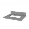 24" Grey Savino Vanity, Steel Grey Cultured Marble Vanity Top, Undermount Rectangle Bowl