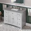 48" Grey Savino Vanity, Boulder Cultured Marble Vanity Top, Undermount Rectangle Bowl
