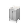 24" Grey Theodora Vanity, Calacatta Vienna Quartz Vanity Top, Undermount Rectangle Bowl