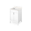 24" White Theodora Vanity, Calacatta Vienna Quartz Vanity Top, Undermount Rectangle Bowl