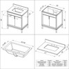 30" Forest Green Theodora Vanity, Calacatta Vienna Quartz Vanity Top, Undermount Rectangle Bowl